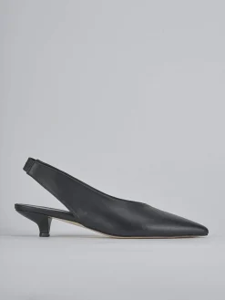 Slingback tacco 4cm pelle nero
