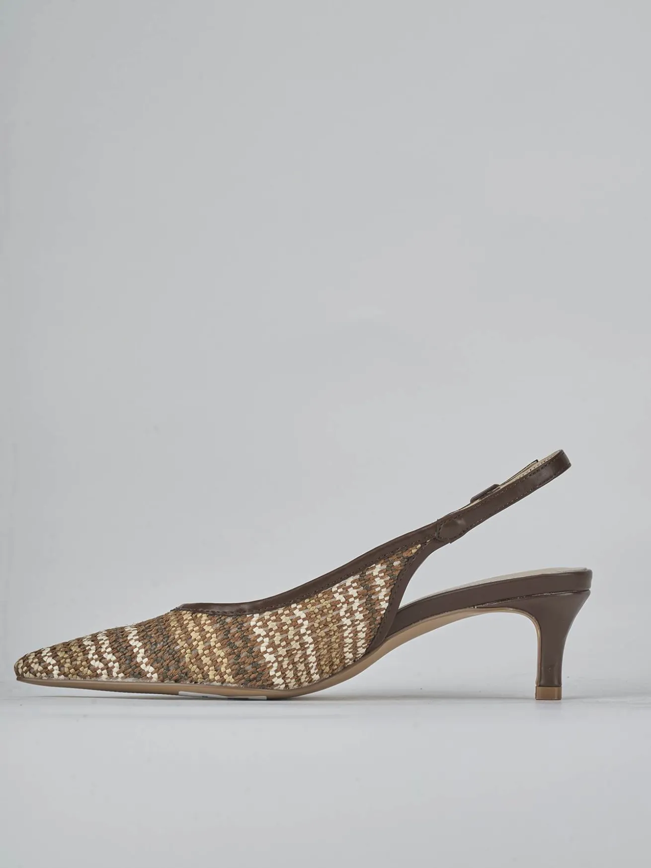 Slingback tacco 5cm pelle testa