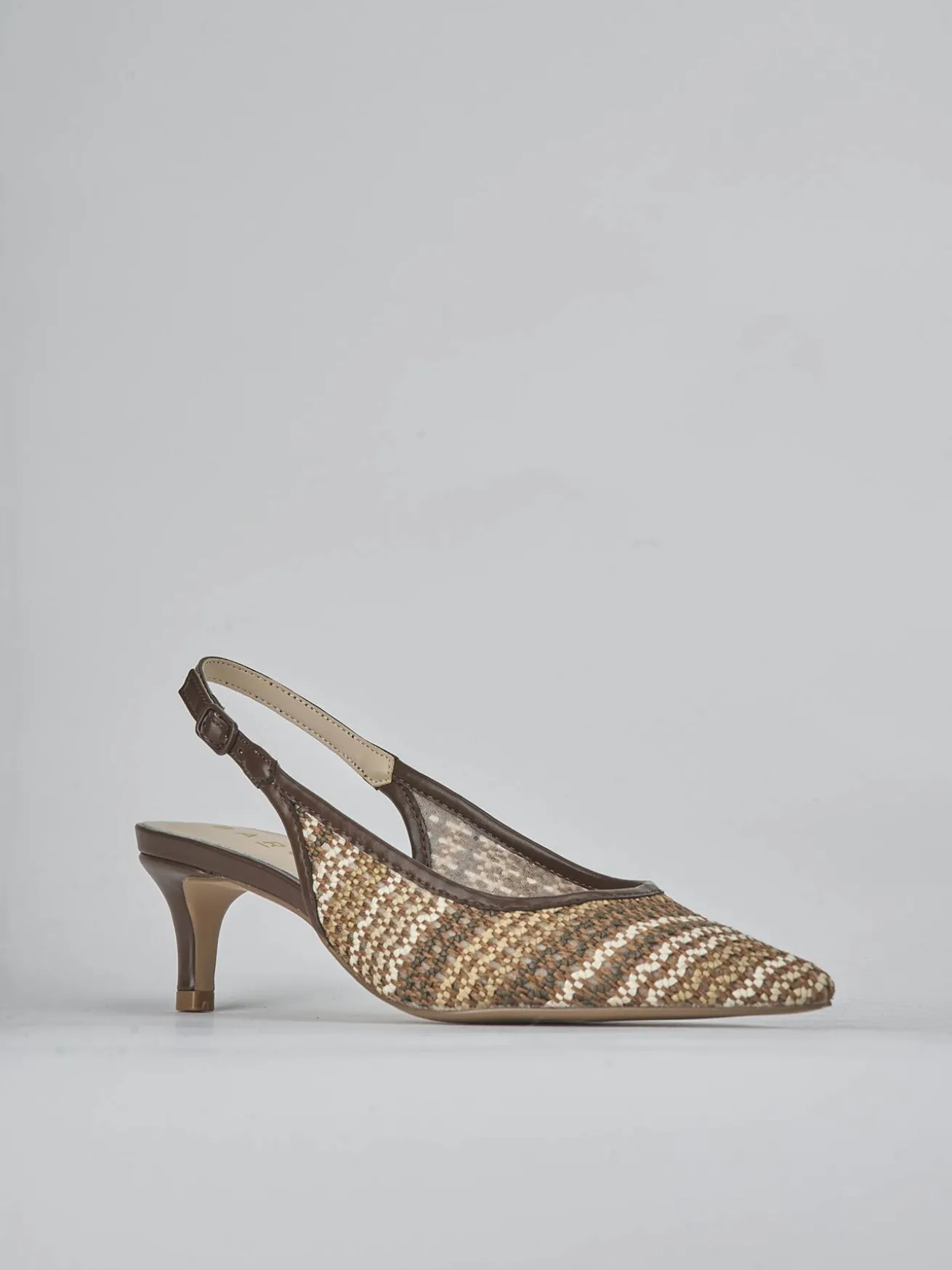 Slingback tacco 5cm pelle testa