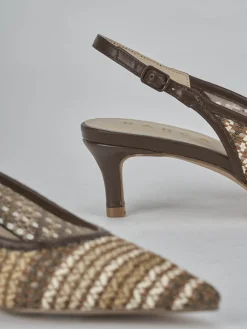 Slingback tacco 5cm pelle testa