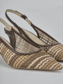 Slingback tacco 5cm pelle testa