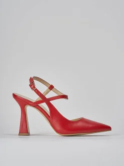 Slingback tacco 9cm pelle rosso