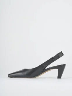 Slingback tacco 5cm pelle nero