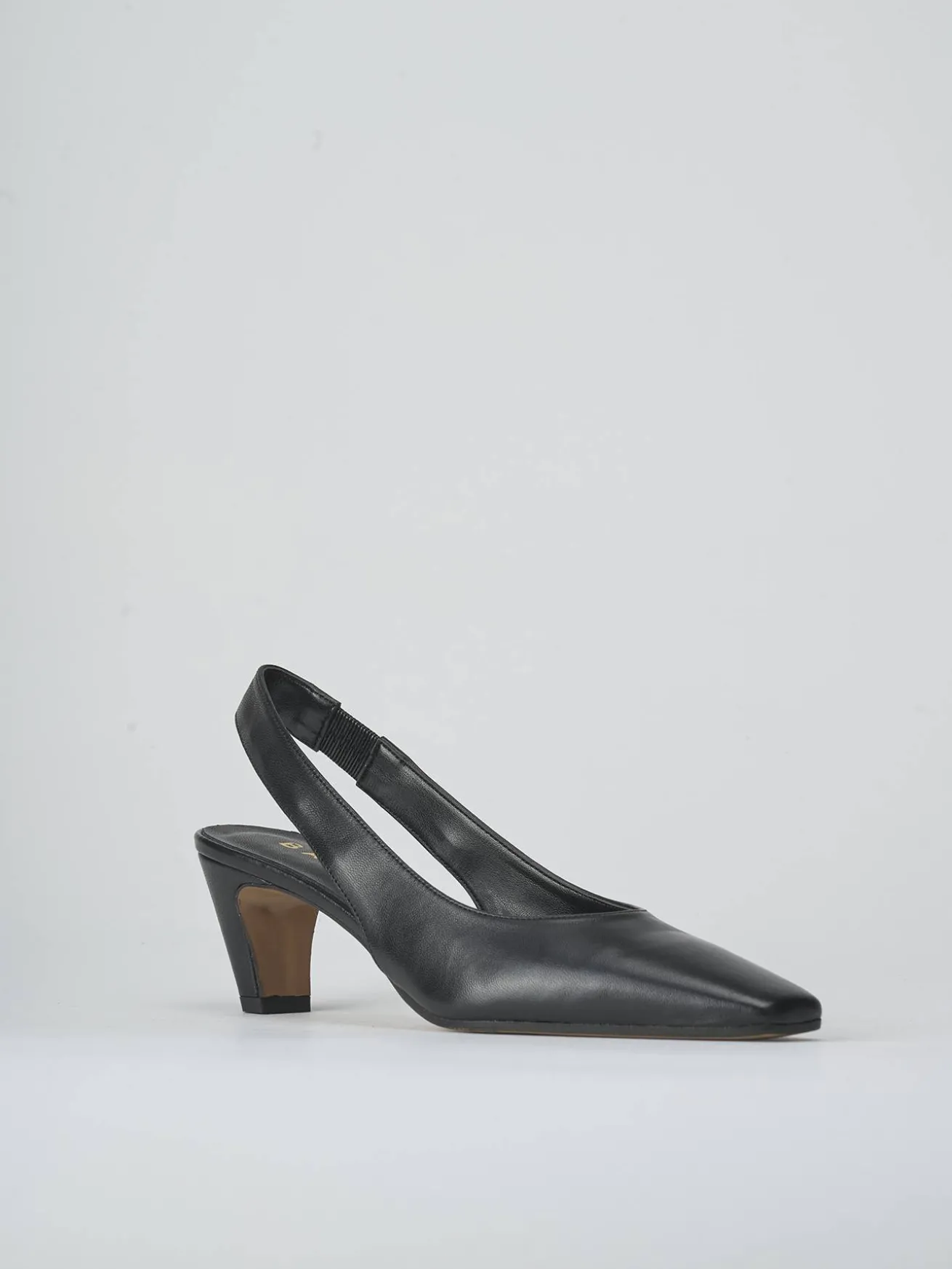 Slingback tacco 5cm pelle nero