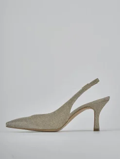 Slingback tacco 7cm pelle oro