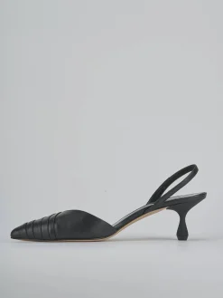 Slingback tacco 5cm pelle nero