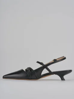 Slingback tacco 3cm pelle nero