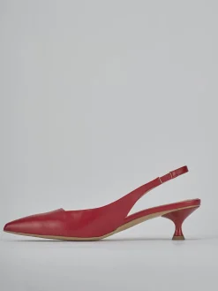 Slingback tacco 4cm pelle rosso