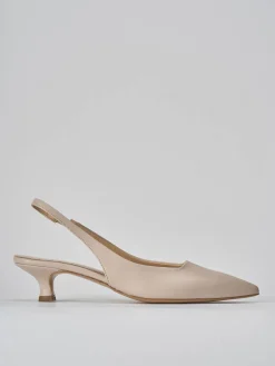 Slingback tacco 3cm pelle beige