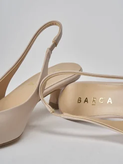 Slingback tacco 3cm pelle beige