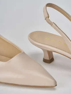 Slingback tacco 3cm pelle beige
