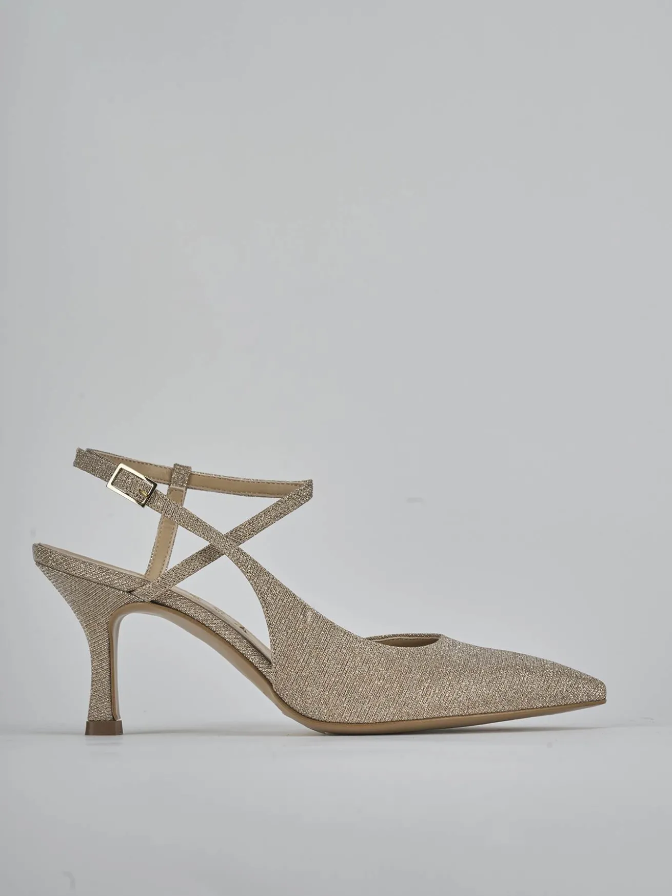 Slingback tacco 7cm pelle beige