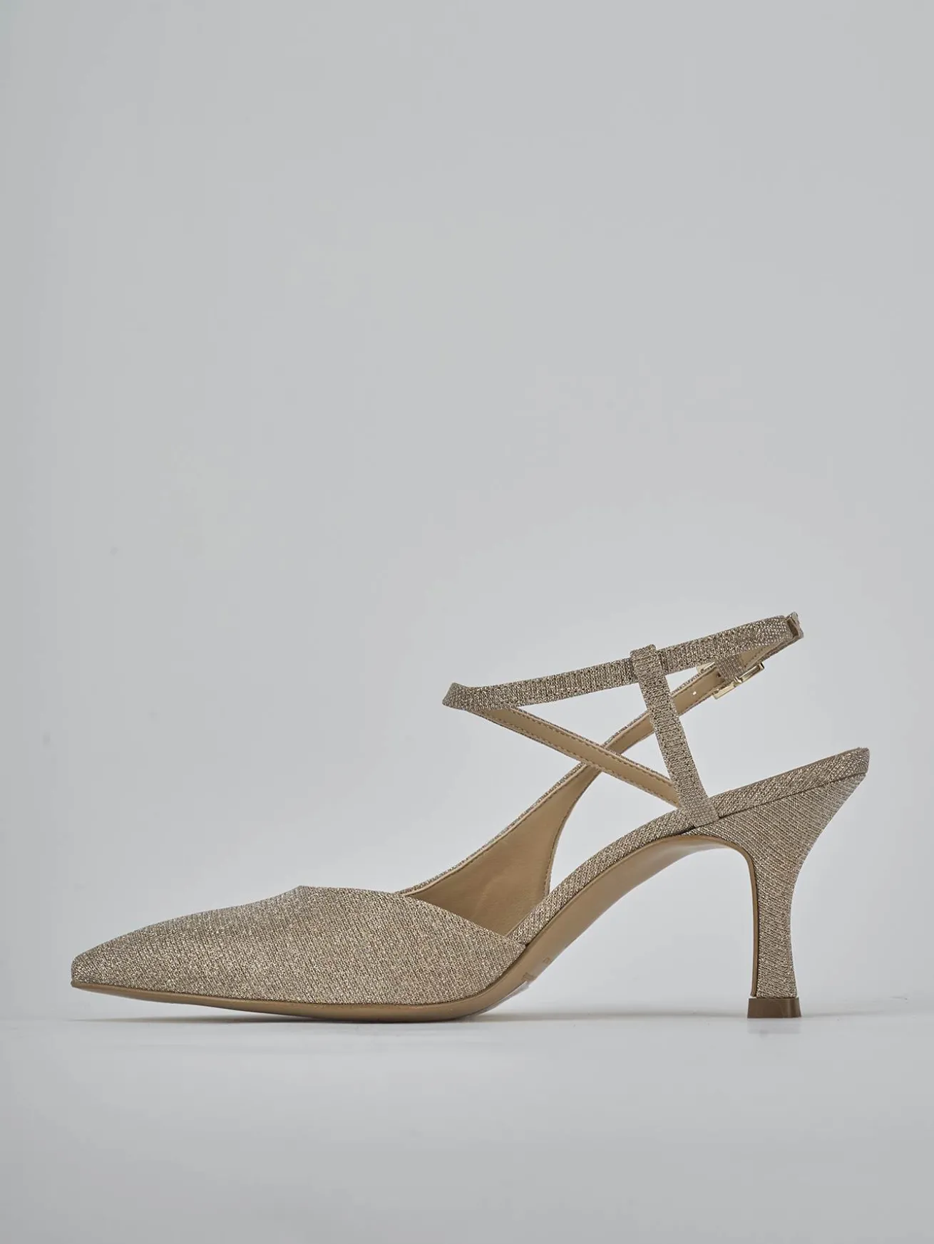 Slingback tacco 7cm pelle beige