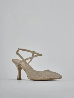 Slingback tacco 7cm pelle beige