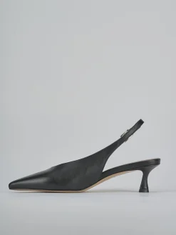 Slingback tacco 5cm pelle nero