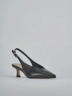 Slingback tacco 5cm pelle nero