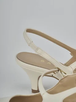 Slingback tacco 4cm pelle bianco