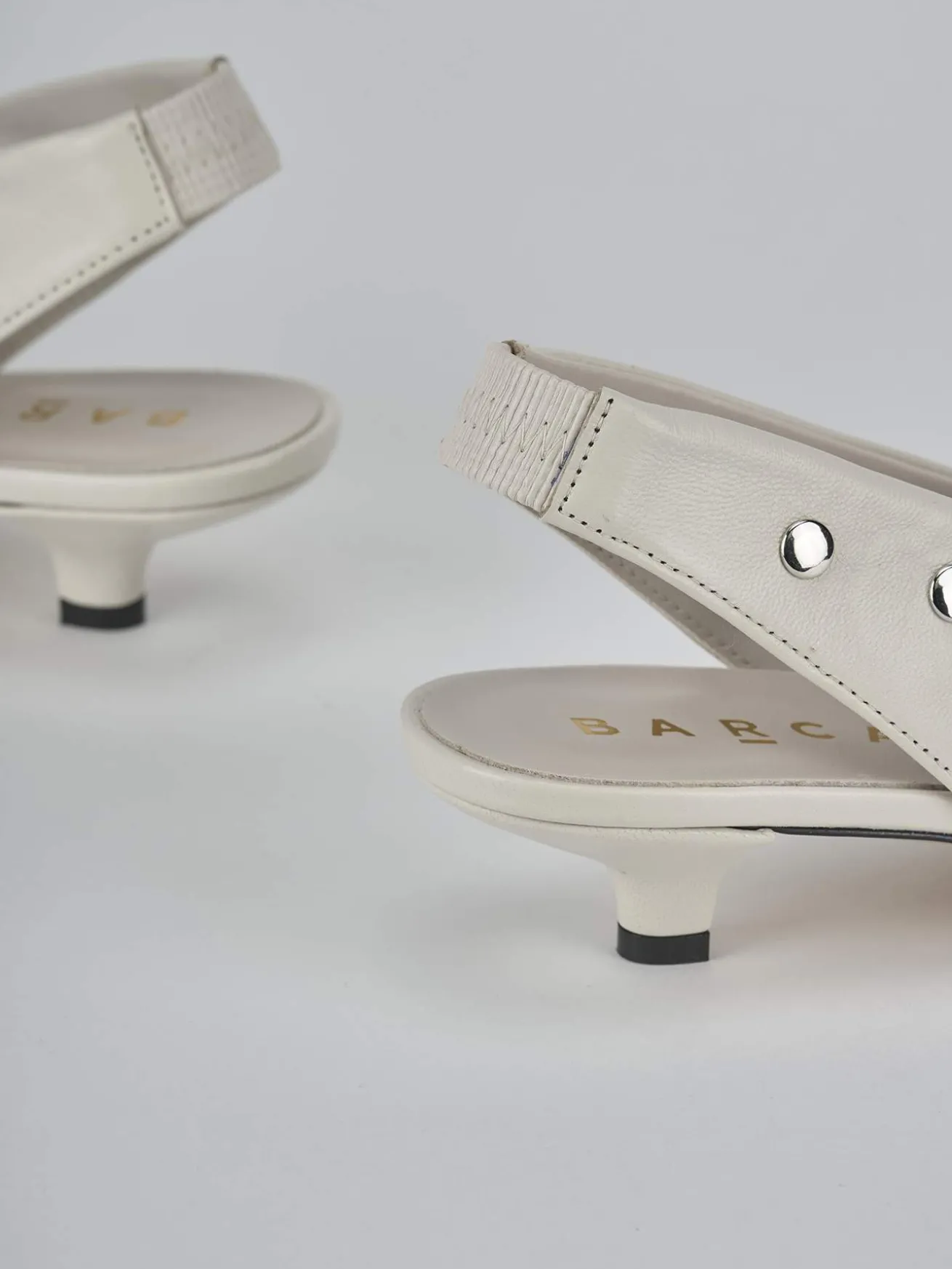 Slingback tacco 4cm pelle beige