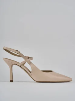 Slingback tacco 7cm pelle rosa