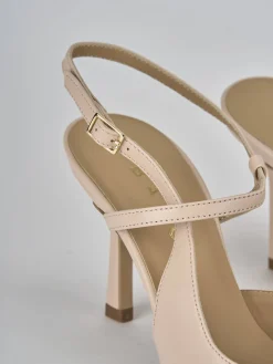 Slingback tacco 7cm pelle rosa