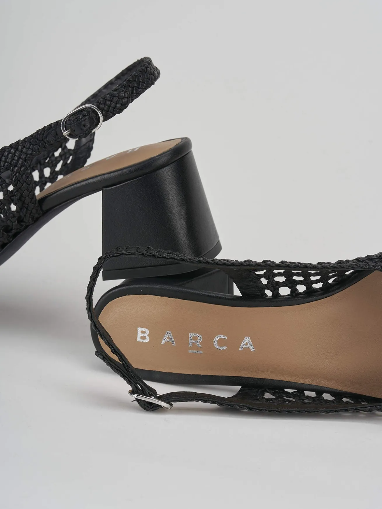 Slingback tacco 5cm pelle nero