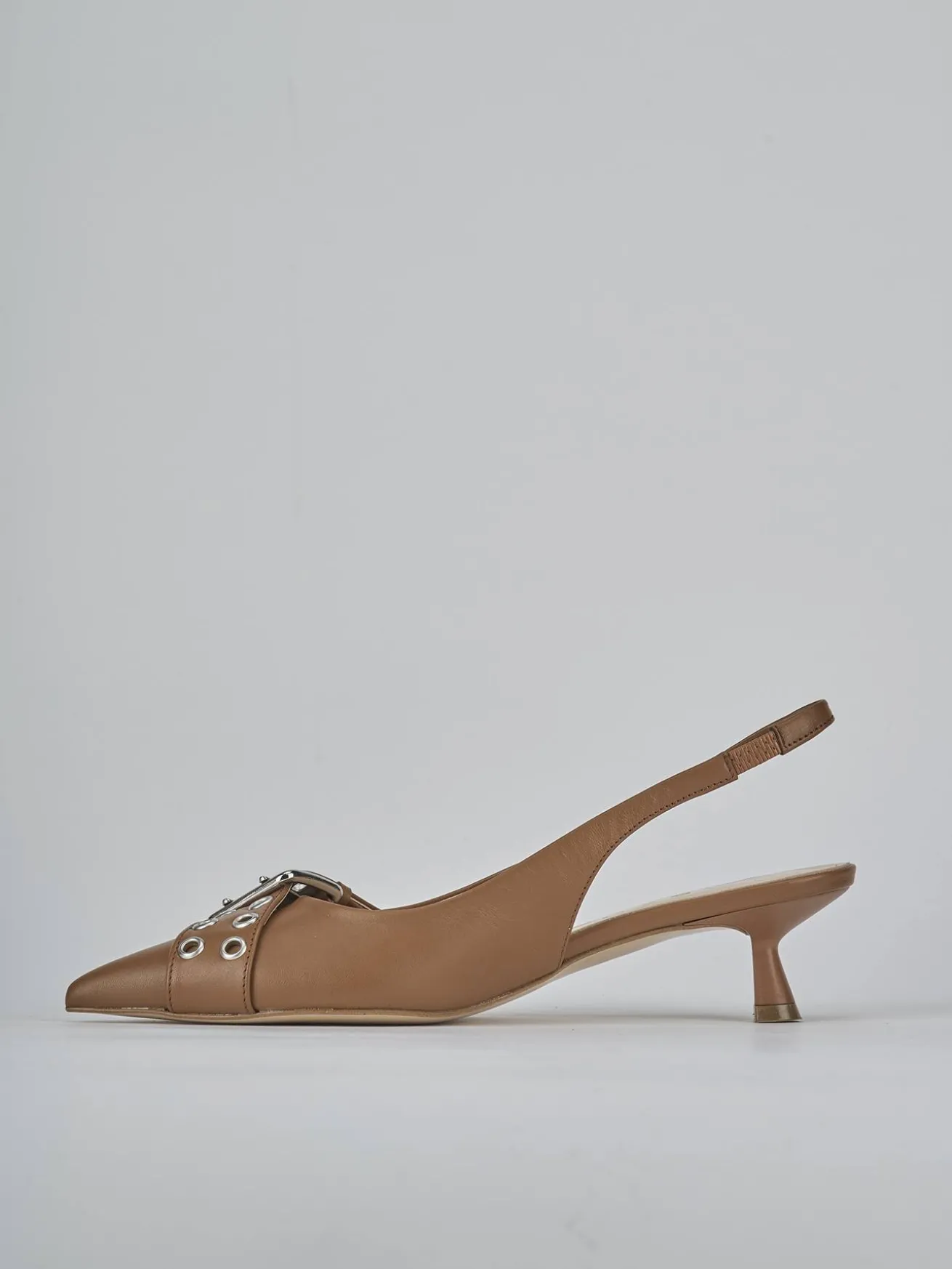 Slingback tacco 5cm pelle testa