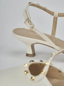 Slingback tacco 4cm pelle bianco