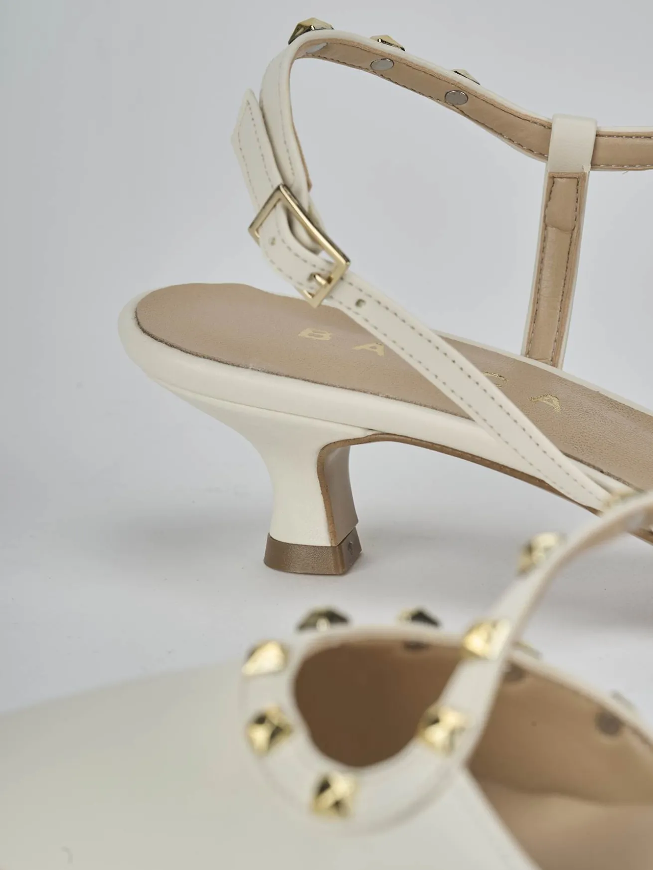 Slingback tacco 4cm pelle bianco