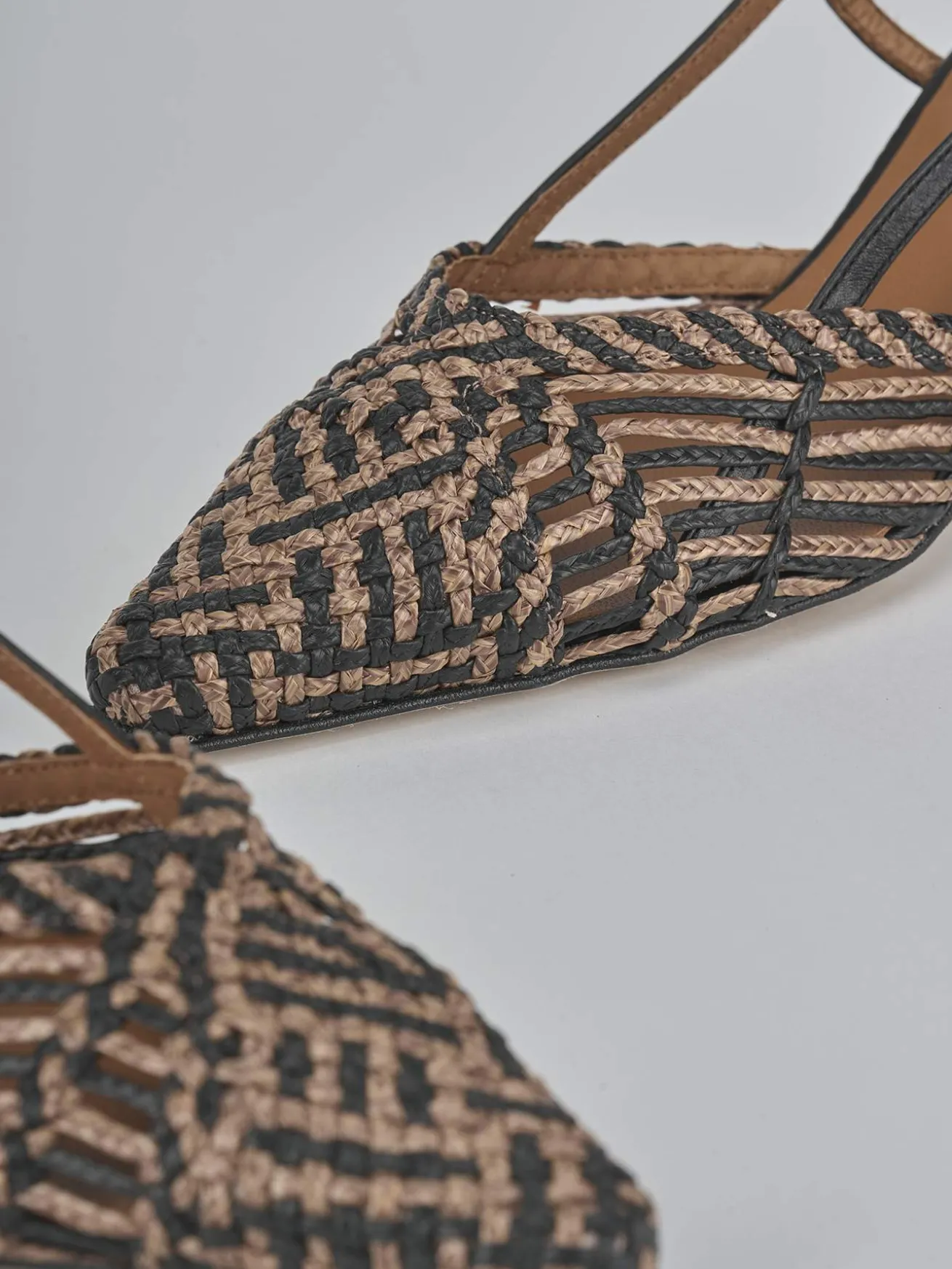 Slingback tacco 5cm pelle marrone