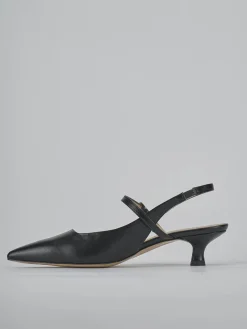 Slingback tacco 4cm pelle nero