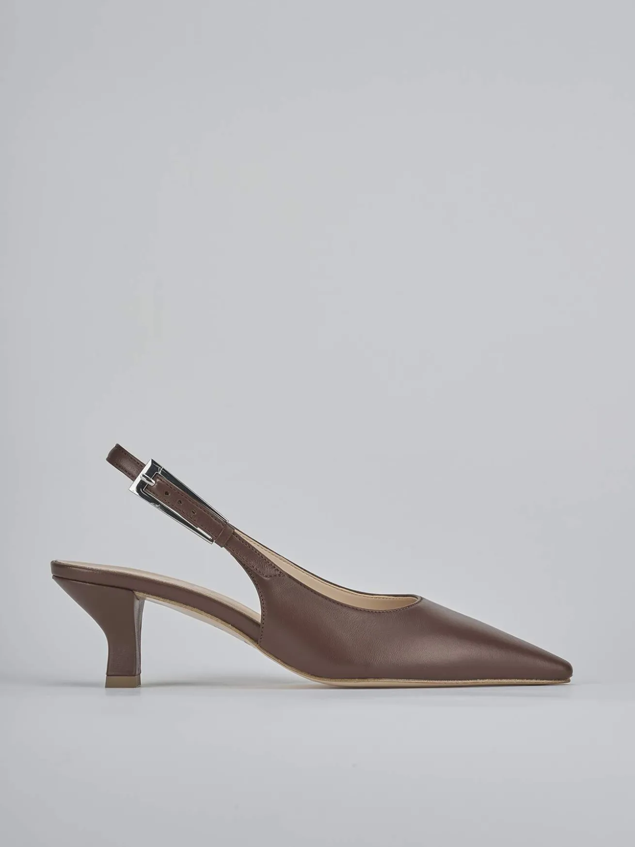 Slingback tacco 6cm pelle testa