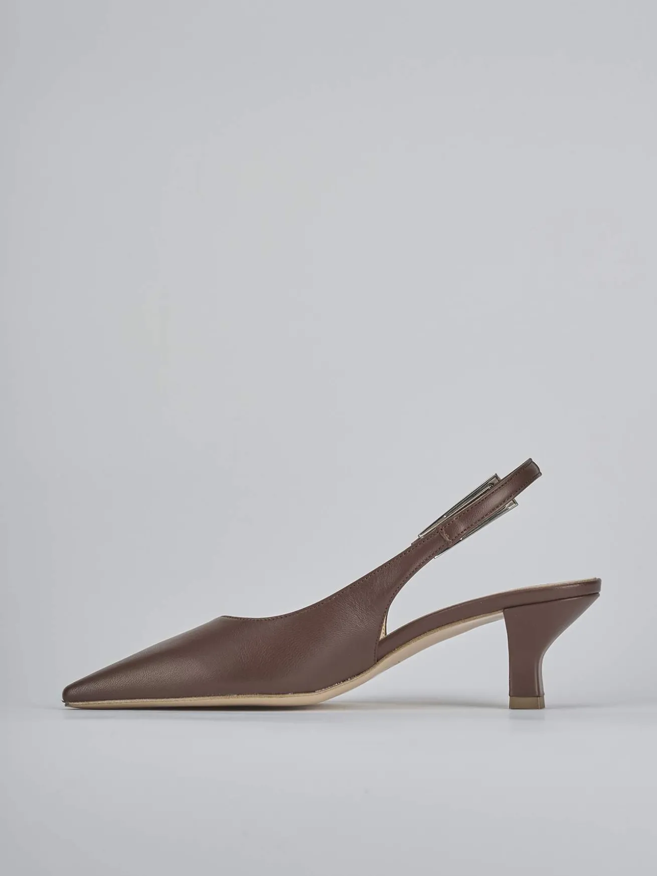 Slingback tacco 6cm pelle testa