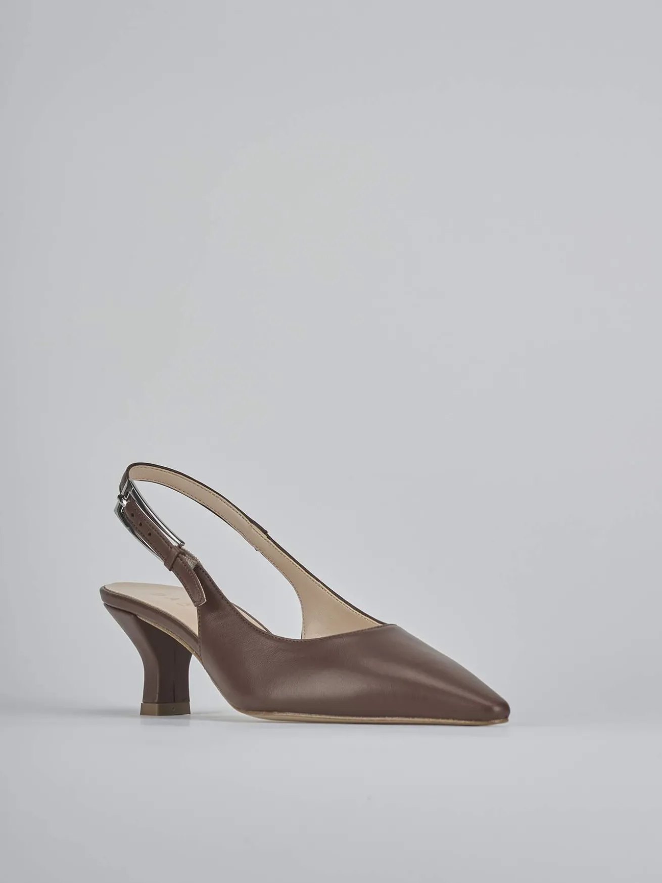 Slingback tacco 6cm pelle testa