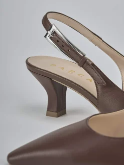 Slingback tacco 6cm pelle testa