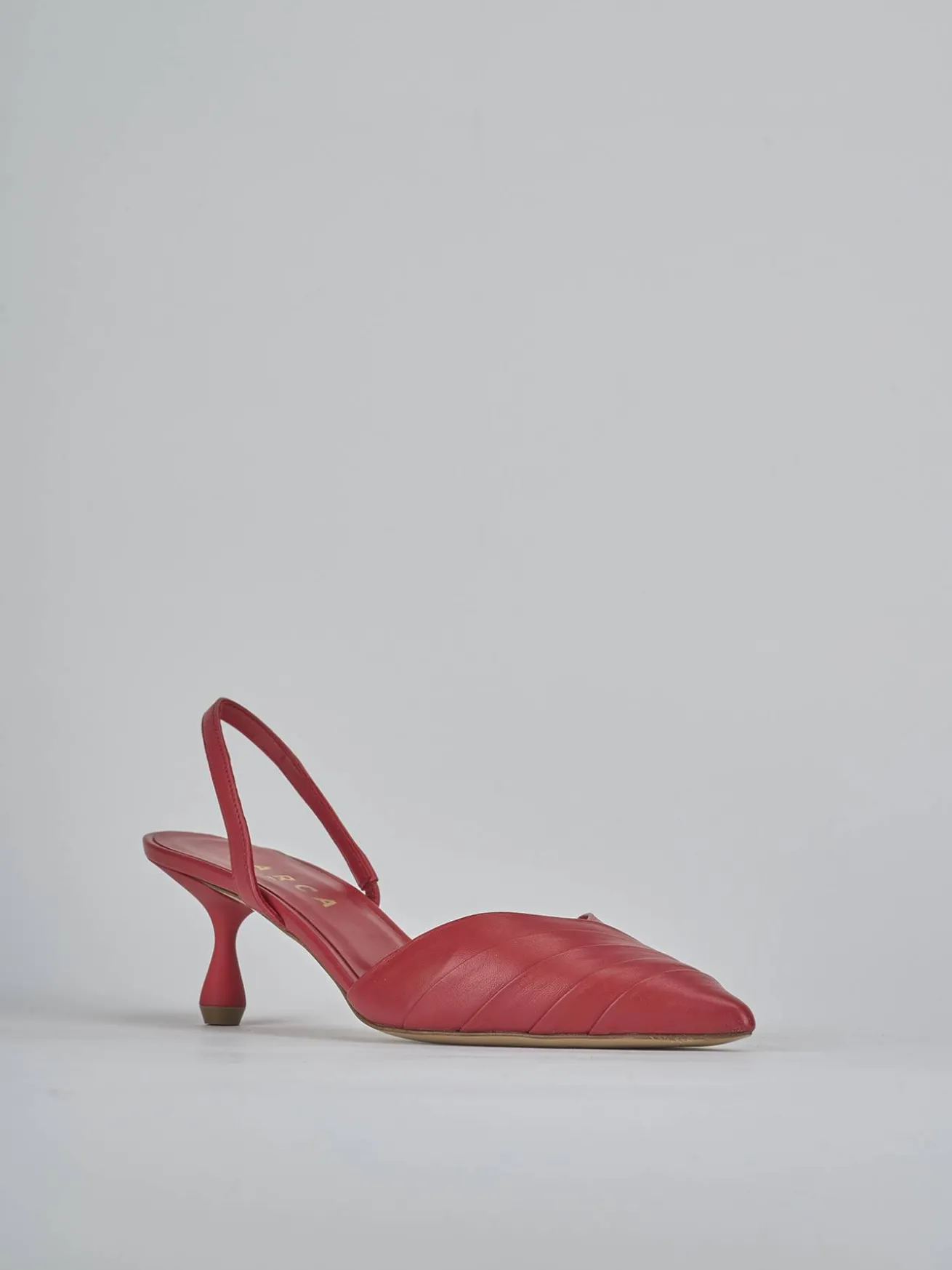 Slingback tacco 5cm pelle rosso