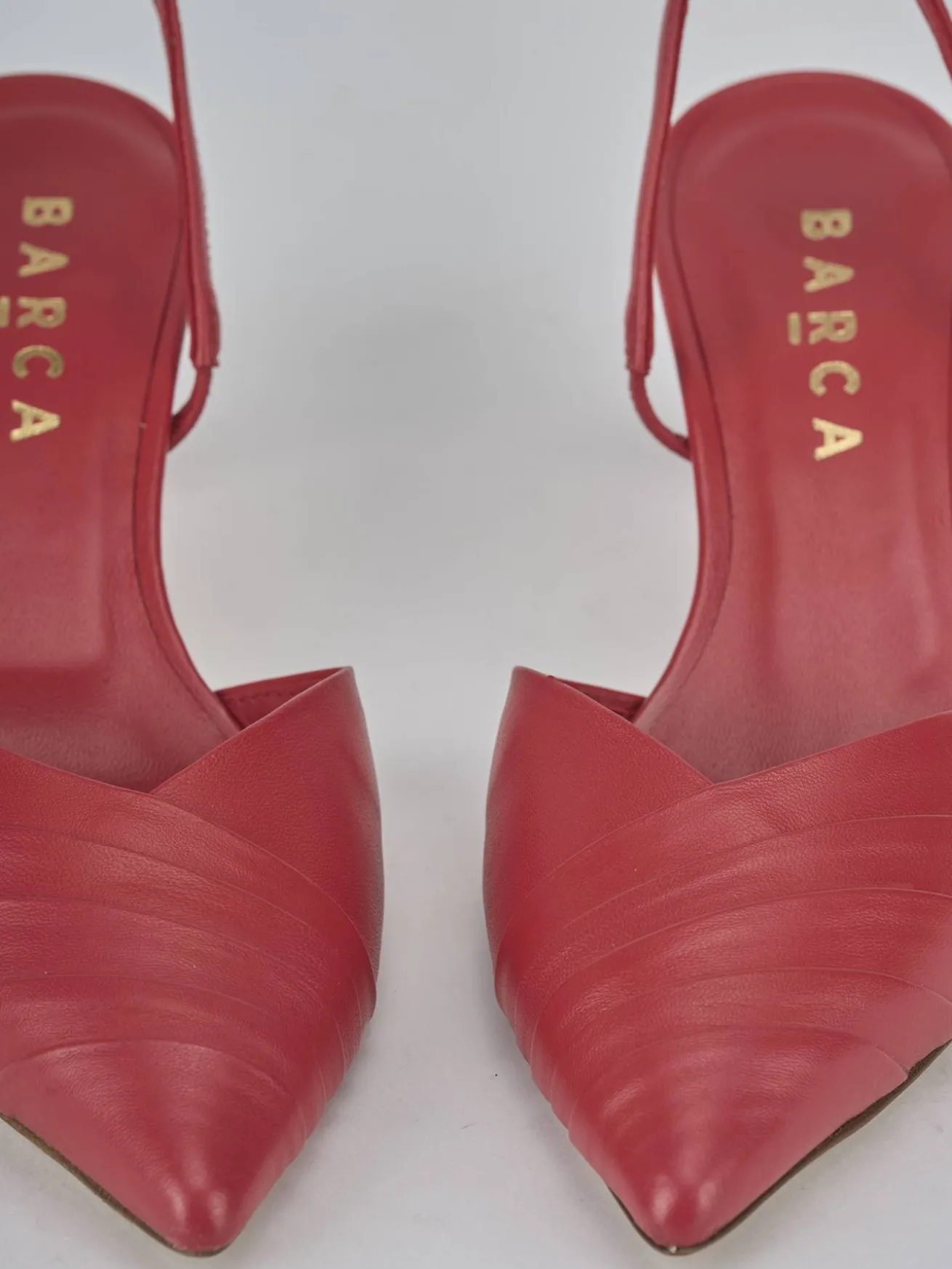 Slingback tacco 5cm pelle rosso