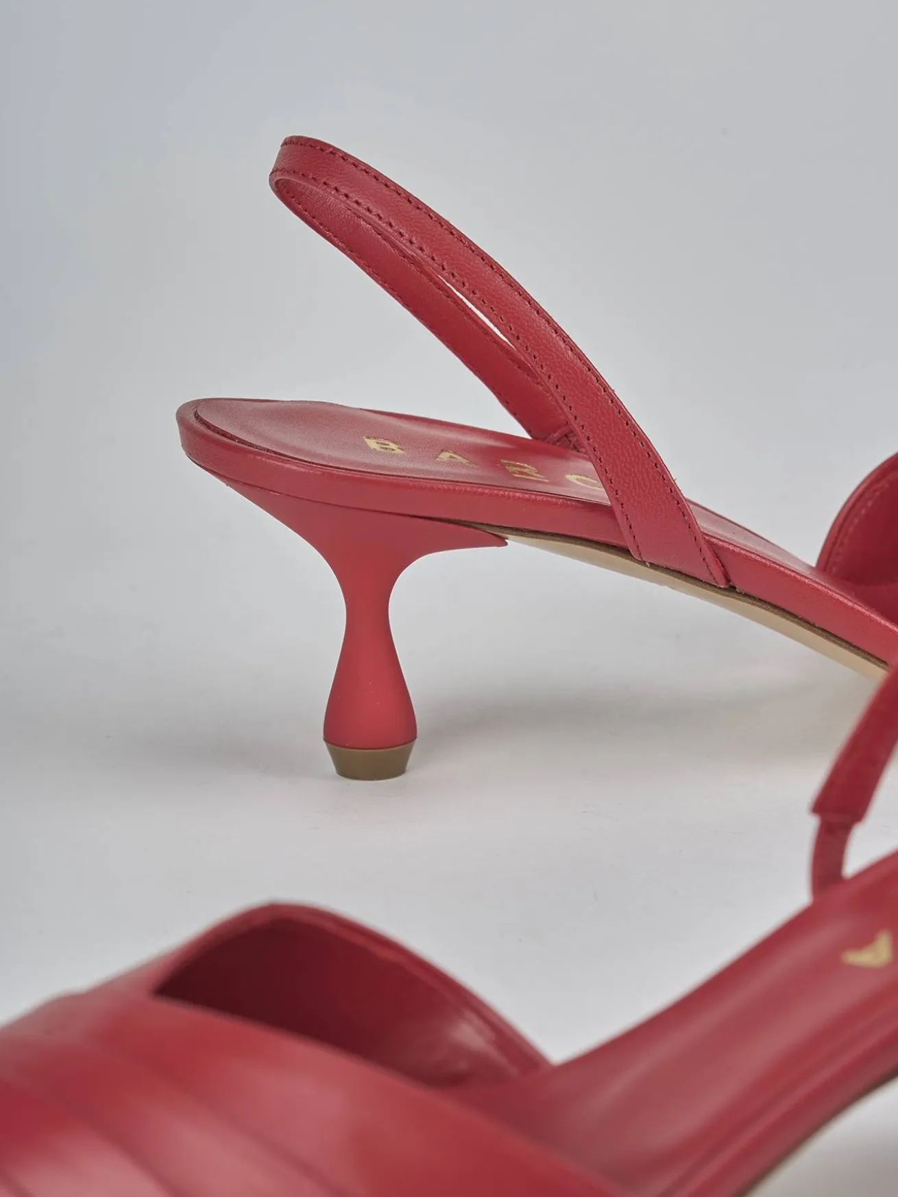 Slingback tacco 5cm pelle rosso