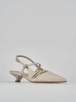 Slingback tacco 3cm pelle bianco