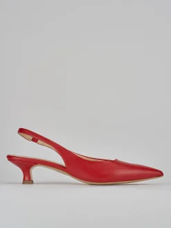 Slingback tacco 3cm pelle rosso