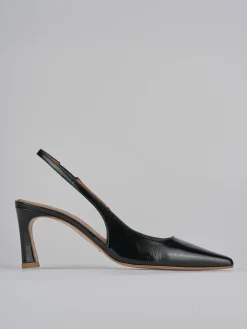 Slingback tacco 6cm pelle nero