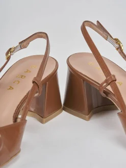 Slingback tacco 6cm pelle testa