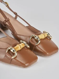 Slingback tacco 6cm pelle testa