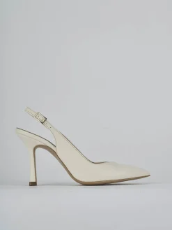Slingback tacco 9cm pelle bianco