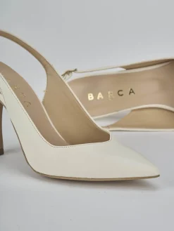 Slingback tacco 9cm pelle bianco