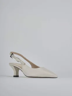 Slingback tacco 6cm pelle beige
