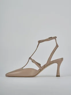 Slingback tacco 8cm pelle rosa