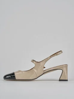 Slingback tacco 5cm pelle nero