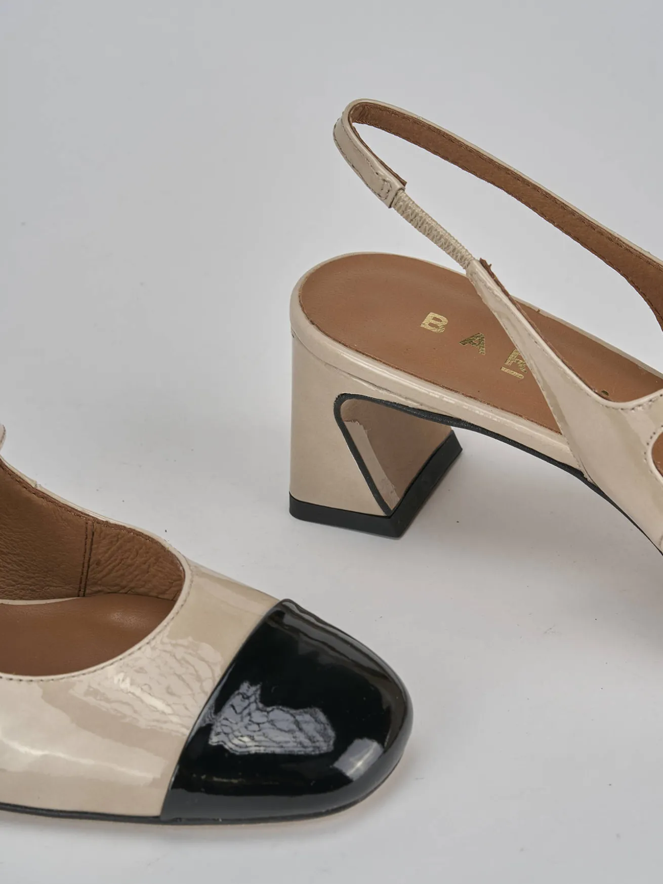 Slingback tacco 5cm pelle nero