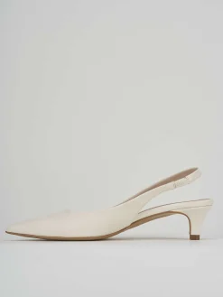 Slingback tacco 3cm pelle bianco