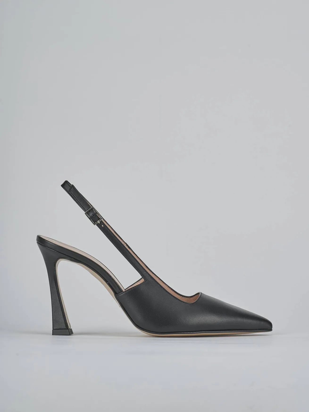 Slingback tacco 9cm pelle nero